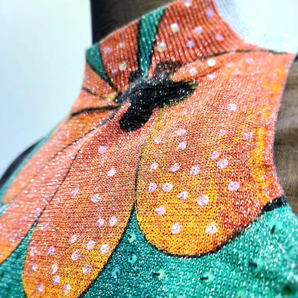 RARE Silk Lurex Sequins Glittery Turtle Neck Top sleeveless blouse vest sweater